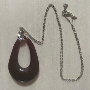 Alexis Bittar burgundy lucite necklace